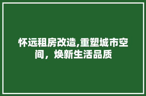 怀远租房改造,重塑城市空间，焕新生活品质