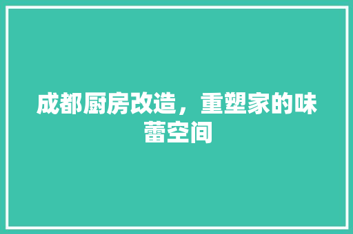 成都厨房改造，重塑家的味蕾空间 庭院装修