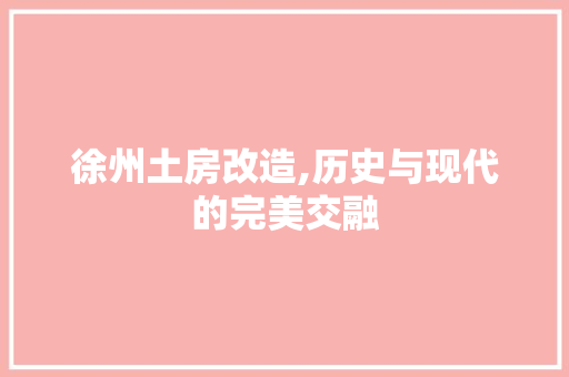 徐州土房改造,历史与现代的完美交融 建筑设计