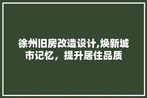 徐州旧房改造设计,焕新城市记忆，提升居住品质 墙面装饰
