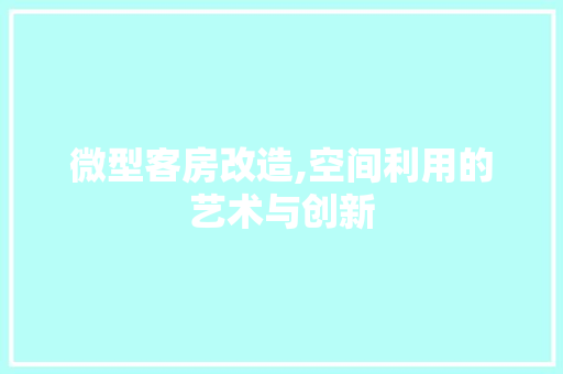 微型客房改造,空间利用的艺术与创新