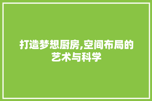 打造梦想厨房,空间布局的艺术与科学