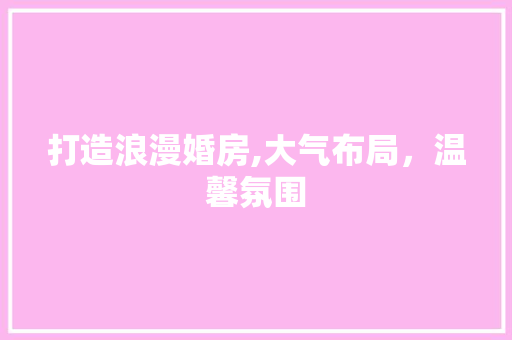 打造浪漫婚房,大气布局，温馨氛围
