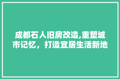 成都石人旧房改造,重塑城市记忆，打造宜居生活新地标