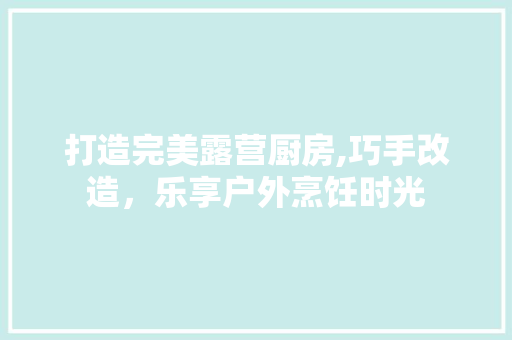 打造完美露营厨房,巧手改造，乐享户外烹饪时光