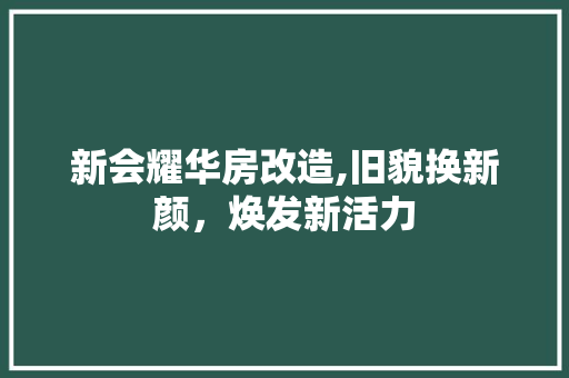 新会耀华房改造,旧貌换新颜，焕发新活力 景观设计