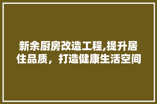 新余厨房改造工程,提升居住品质，打造健康生活空间