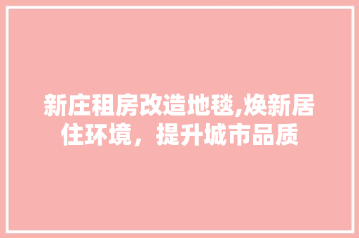 新庄租房改造地毯,焕新居住环境，提升城市品质