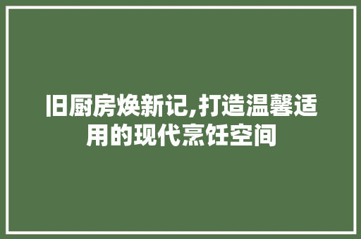 旧厨房焕新记,打造温馨适用的现代烹饪空间