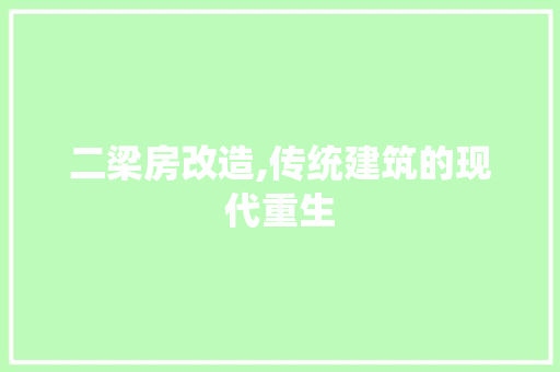 二梁房改造,传统建筑的现代重生 庭院装修