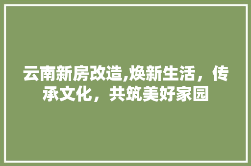 云南新房改造,焕新生活，传承文化，共筑美好家园 墙面装饰