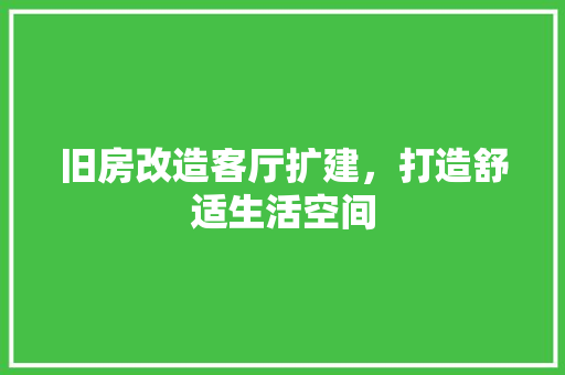旧房改造客厅扩建，打造舒适生活空间