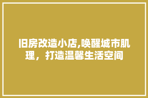 旧房改造小店,唤醒城市肌理，打造温馨生活空间
