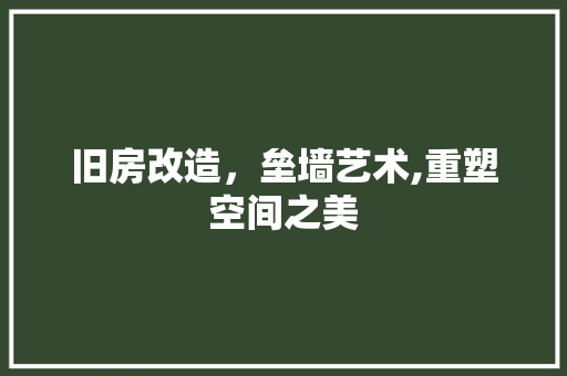 旧房改造，垒墙艺术,重塑空间之美