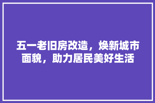 五一老旧房改造，焕新城市面貌，助力居民美好生活