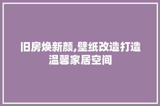 旧房焕新颜,壁纸改造打造温馨家居空间 景观设计