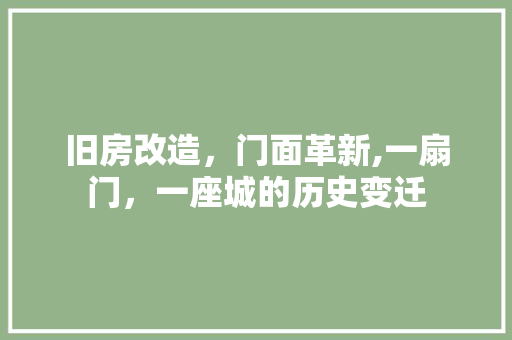 旧房改造，门面革新,一扇门，一座城的历史变迁
