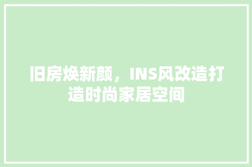 旧房焕新颜，INS风改造打造时尚家居空间 建筑设计