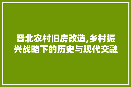 晋北农村旧房改造,乡村振兴战略下的历史与现代交融