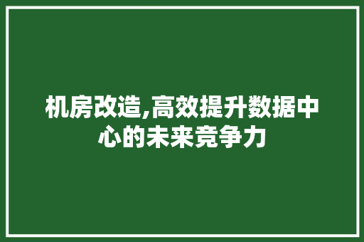 机房改造,高效提升数据中心的未来竞争力 景观设计