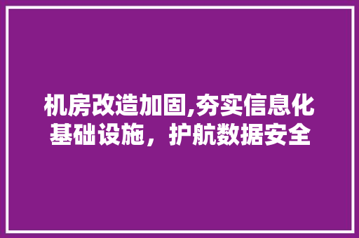 机房改造加固,夯实信息化基础设施，护航数据安全