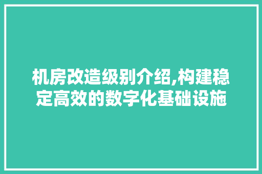 机房改造级别介绍,构建稳定高效的数字化基础设施