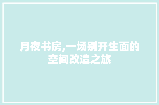 月夜书房,一场别开生面的空间改造之旅
