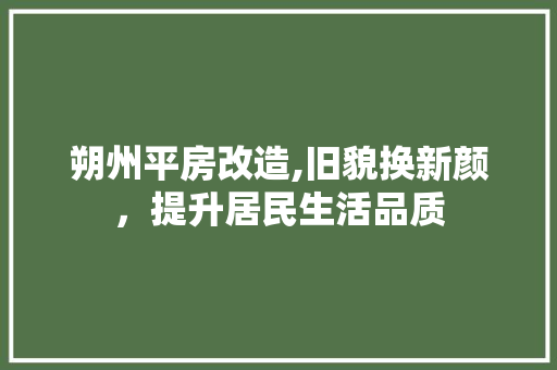 朔州平房改造,旧貌换新颜，提升居民生活品质 隔断设计