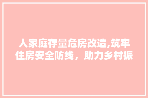 人家庭存量危房改造,筑牢住房安全防线，助力乡村振兴 装修攻略