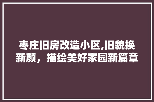 枣庄旧房改造小区,旧貌换新颜，描绘美好家园新篇章 隔断设计