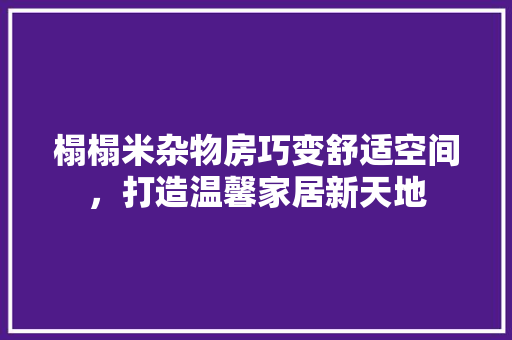 榻榻米杂物房巧变舒适空间，打造温馨家居新天地