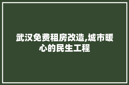 武汉免费租房改造,城市暖心的民生工程 门窗装修