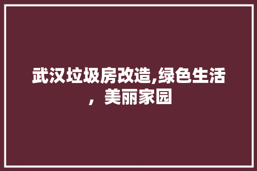 武汉垃圾房改造,绿色生活，美丽家园