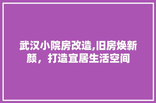 武汉小院房改造,旧房焕新颜，打造宜居生活空间