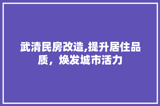 武清民房改造,提升居住品质，焕发城市活力 景观设计