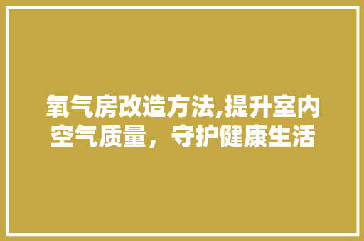 氧气房改造方法,提升室内空气质量，守护健康生活