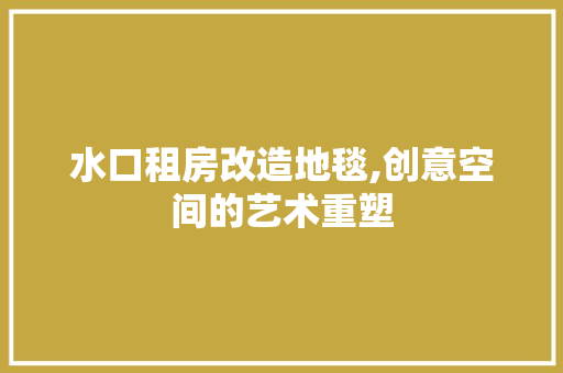 水口租房改造地毯,创意空间的艺术重塑 建筑设计
