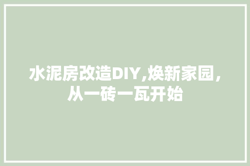 水泥房改造DIY,焕新家园，从一砖一瓦开始 墙面装饰