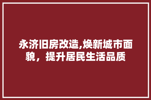永济旧房改造,焕新城市面貌，提升居民生活品质 墙面装饰