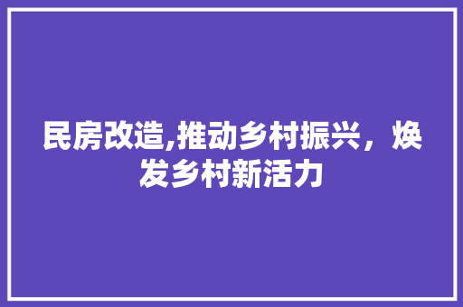 民房改造,推动乡村振兴,焕发乡村新活力 隔断设计 民房改造,推动乡村振兴,焕发乡村新活力 隔断设计