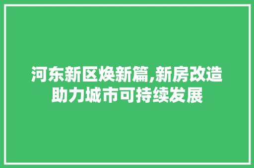 河东新区焕新篇,新房改造助力城市可持续发展 墙面装饰