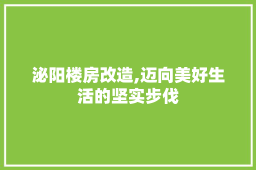 泌阳楼房改造,迈向美好生活的坚实步伐