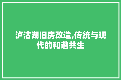 泸沽湖旧房改造,传统与现代的和谐共生