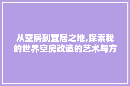 从空房到宜居之地,探索我的世界空房改造的艺术与方法 装修材料
