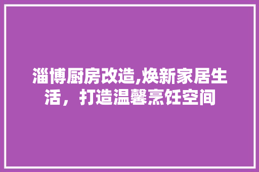 淄博厨房改造,焕新家居生活，打造温馨烹饪空间