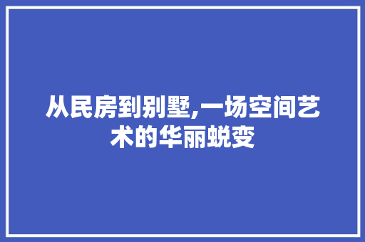 从民房到别墅,一场空间艺术的华丽蜕变 装修材料