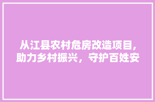 从江县农村危房改造项目,助力乡村振兴，守护百姓安居乐业