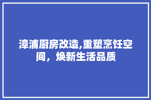 漳浦厨房改造,重塑烹饪空间，焕新生活品质