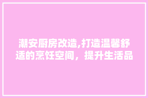 潮安厨房改造,打造温馨舒适的烹饪空间，提升生活品质 建筑设计
