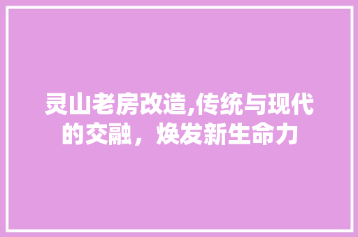 灵山老房改造,传统与现代的交融，焕发新生命力